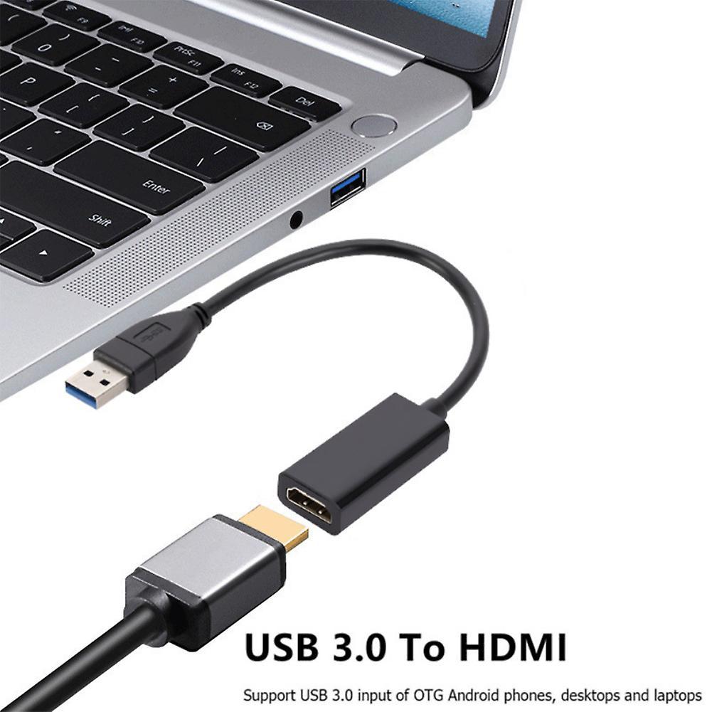 USB to HDMI-Compatible Converter High Speed Transmission Adapter for PC Laptops Display