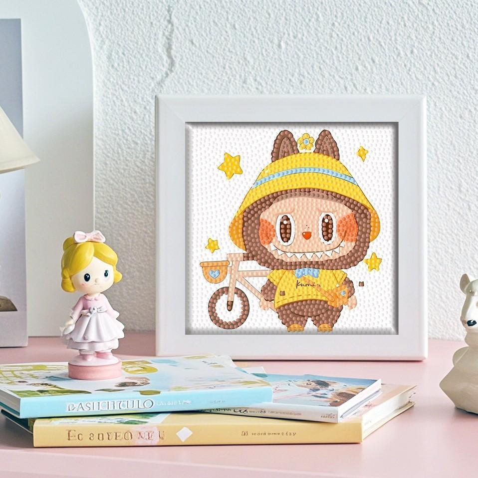 

Милая мультяшная алмазная живопись Детская ручная работа DIY Декорация Алмазная наклейка Подарок для девочки 17 x 17 см С фоторамкой