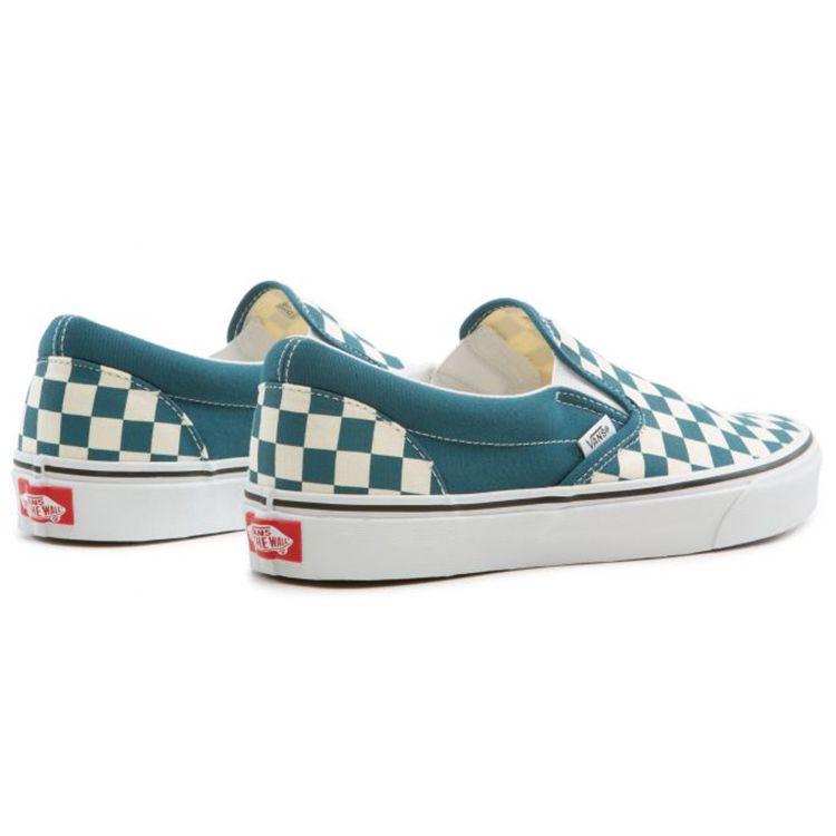Vans Classic Slip-On Checkerboard - Blue Coral Unisex Sneakers True-White VN0A33TB9EX
