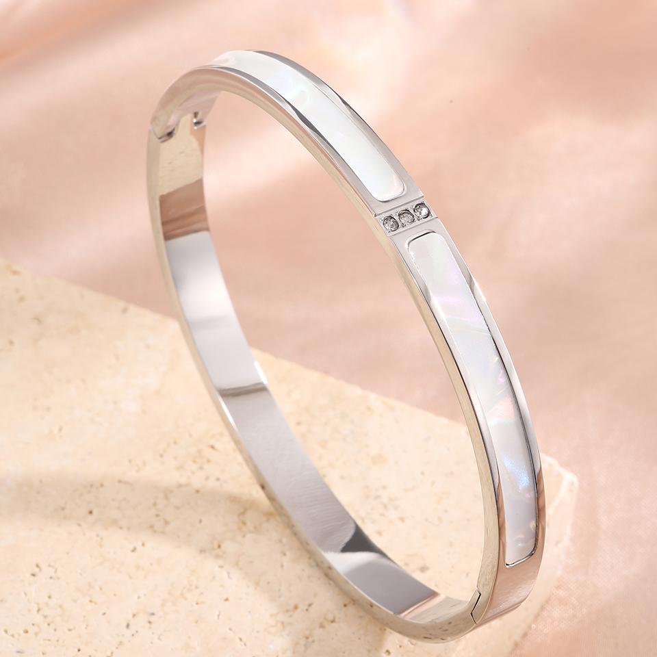 ZAKOL 5/1pcs Stainless Steel Bracelet With Shiny Zircon High-end Fashion Stacking Jewelry Birthday Party Gift for Women