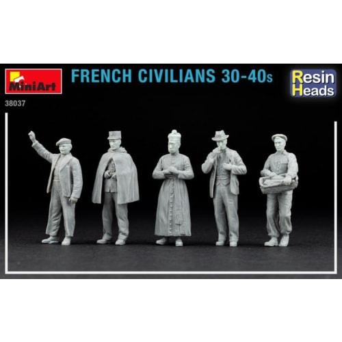 Miniart 1/35 Scale French Civilians 1930s-1940s, Set of 5 (Resin Heads Only), Plastic Model Kit MA38037