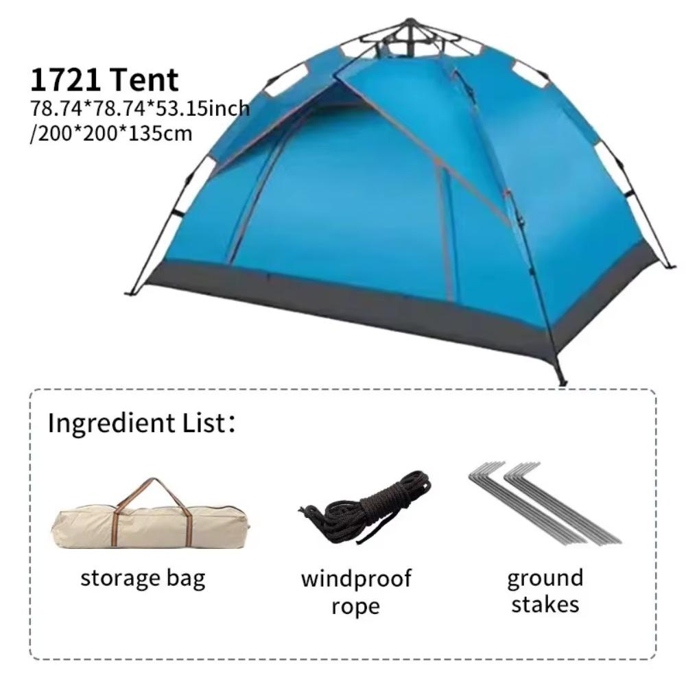 Portable Camping Tent 2/3/4 Person Dome Pop-up Tents Waterproof Instant Easy Setup Family Tents for Outdoor Beach Hiking Traveling