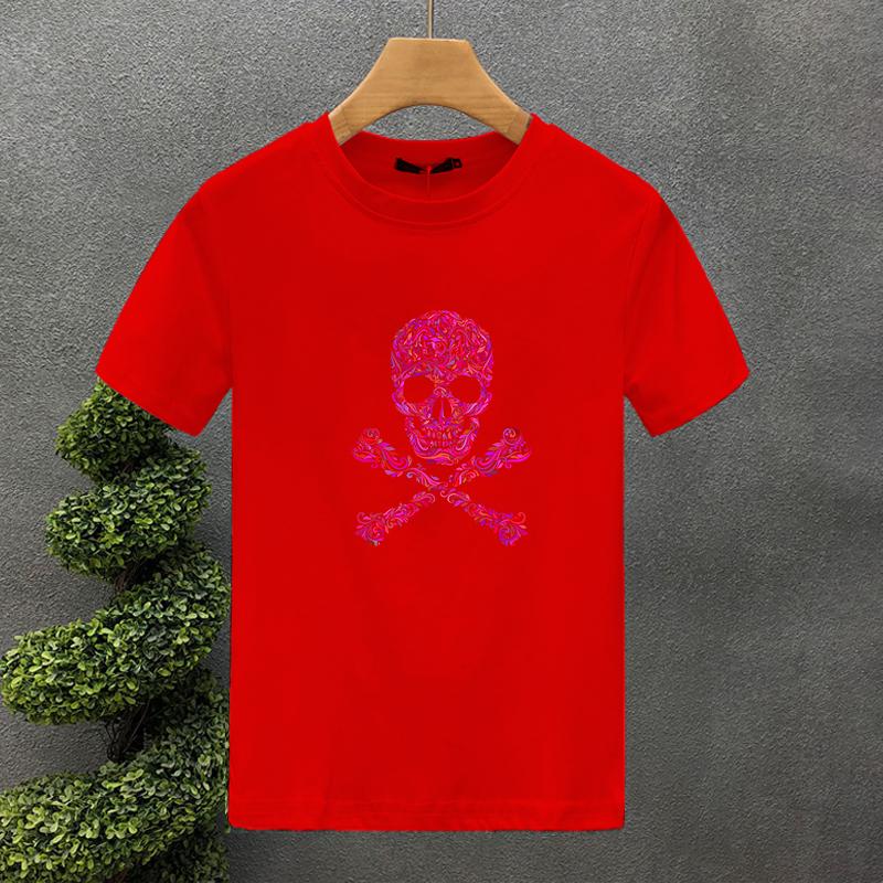 High Quality Style Luxury Brand Cotton Bone Print Couple Tees Summer Harajuku Men/Women Short Sleeve T-shirt Asian Size S-5XL