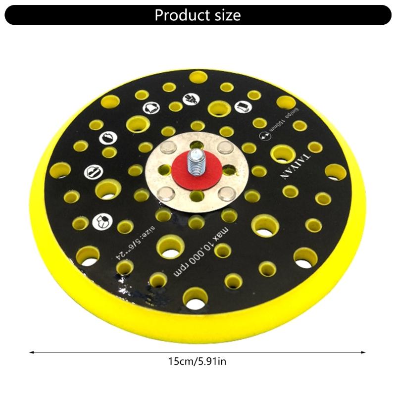 Heat Resistant Heavy Duty 6" Sanding Base Plate 54 Hole Airflow Design Grinder Dust Removal System Suitable for Grinders