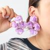 Openwork Chiffon Flower Earrings for Women, Hand-woven, Fashionable and Exaggerated Style.