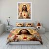 Heilig Hart met Glorieuze Christus Afbeelding Print Beddengoed Set 1 Dekbedovertrek 2 Kussenslopen voor Volwassenen en Kinderen Luxe Cadeau