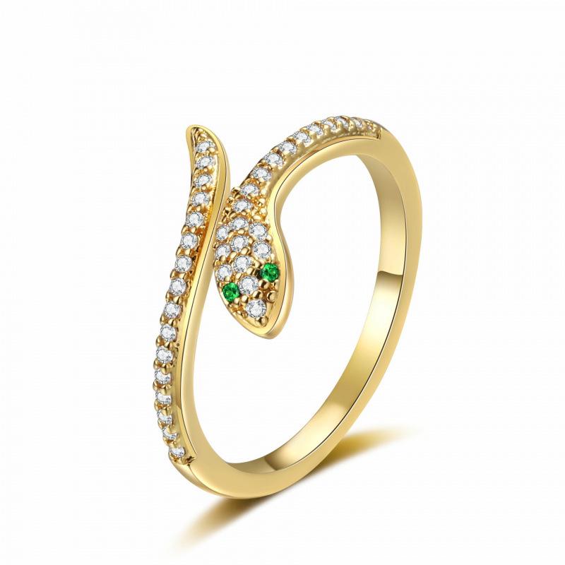 Women's Luxury Copper Zirconia Inlaid Adjustable Serpent Ring