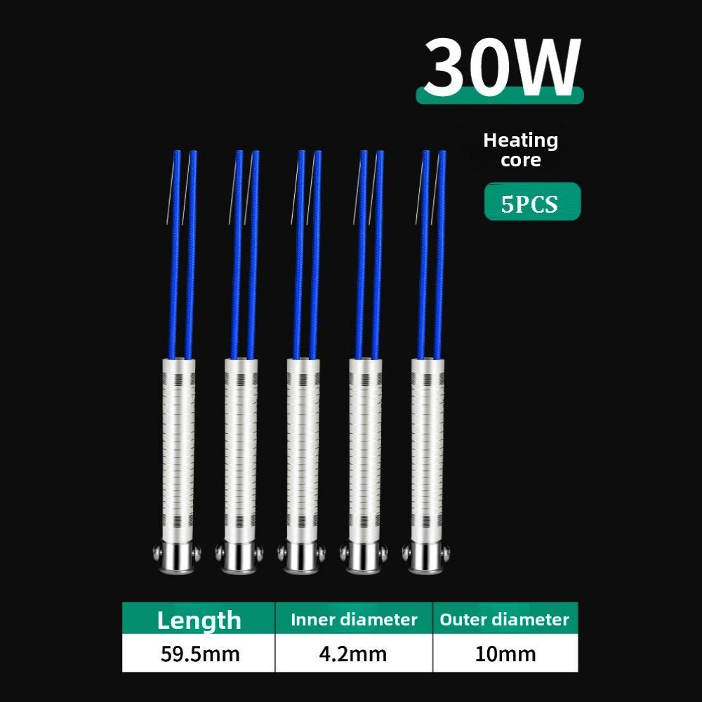 1/2/5pcs 220V 30W40W60W Electric Soldering Iron Core High Temperature Resistance 3 Sizes External Heating Element Replacement