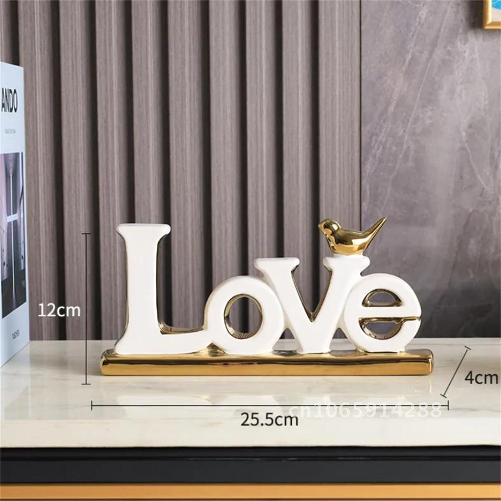 Modern Art Heart Shaped Minimalist Nordic Statue Living Love Electroplated DIY Room Ornament Sculpture Decoration Ceramic Table