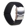 Moda impermeável listrado silicone pulseira de relógio implantação fivela pulseira