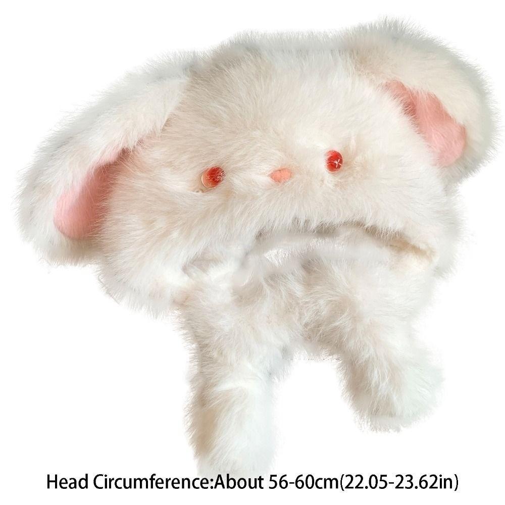 Thickened Rabbit Ear Hat Moving Ears Cartoon Animal Hat New Plush Winter Hat Cold Weather