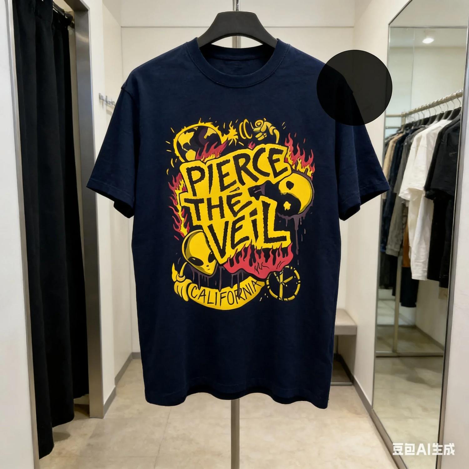 Pierce The Veil T-Shirt Metal Music Collide With The Sky Misadventures Pierce The Veil Merch Unisex Rocker Clothing S чёрный