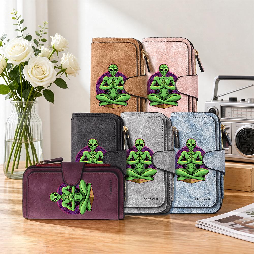 Alien Pattern Fashion Long Wallet Portable Casual Daily Card Holder Purse