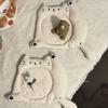 Cute Cartoon Cat Coaster Soft Fabric Coaster Insulation Pad Placemat Simple Beverage Coffee Mat Photo Decorate Kitchen Supplies