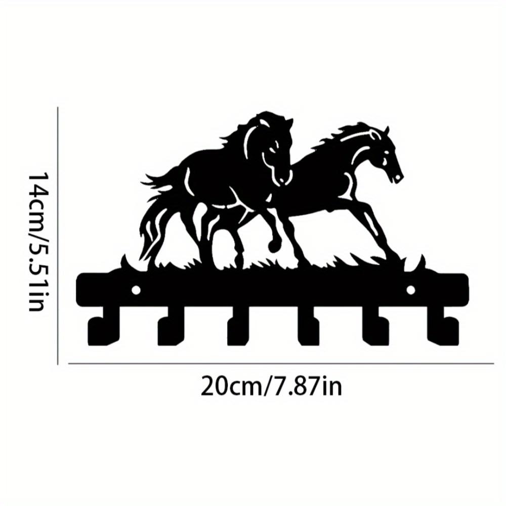 

Horse Shaped Metal Wall Hook, Rustic Coat Hat Towel Rack for Entryway Bathroom Cloakroom, Durable Key Holder TY7090 чорний