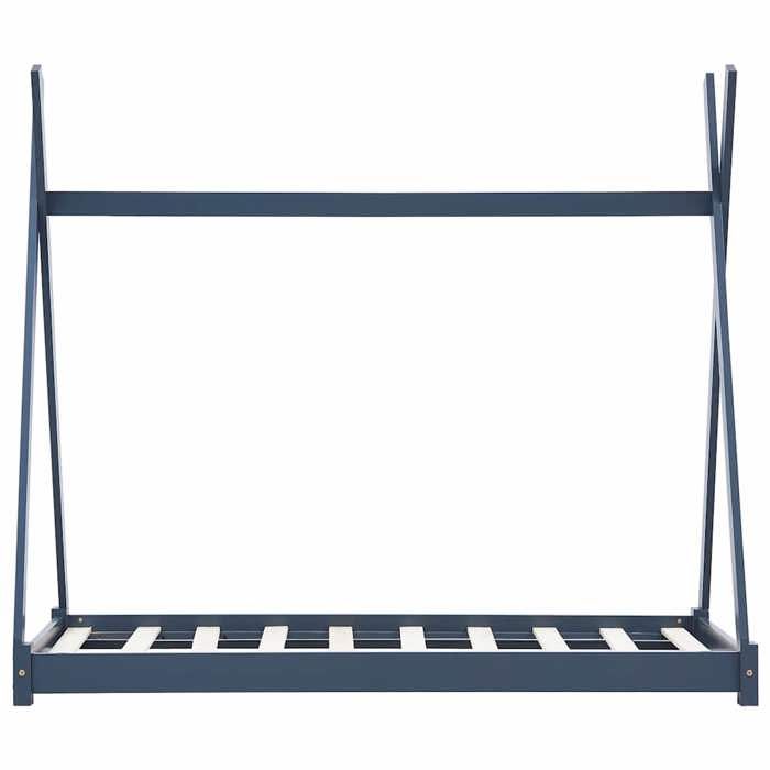 VidaXL Cadre de Lit d'enfant Lit Cabane d'enfant Structure de Lit pour Enfants Maison Chambre d'enfant Intérieur Gris 70x140 283361