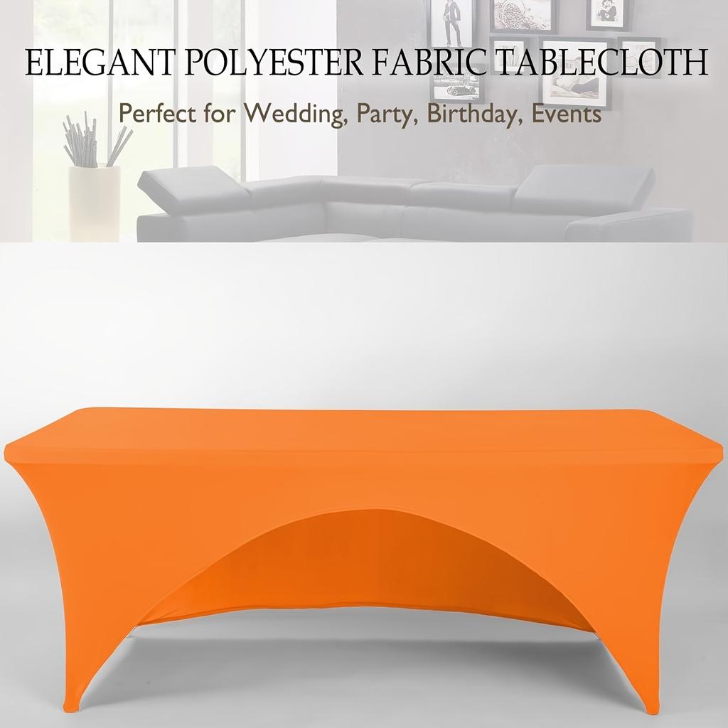 1pc Full Coverage Elastic Tablecloth, Washable Wrinkle-Resistant Polyester, Suitable for Parties, Weddings, Banquets, New Year's Eve