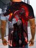 A 3D Printed T-shirt Featuring Anime Dragons and Women, Casual Round Neck and Short Sleeves for Men, Suitable for All Seasons, Regular Fit