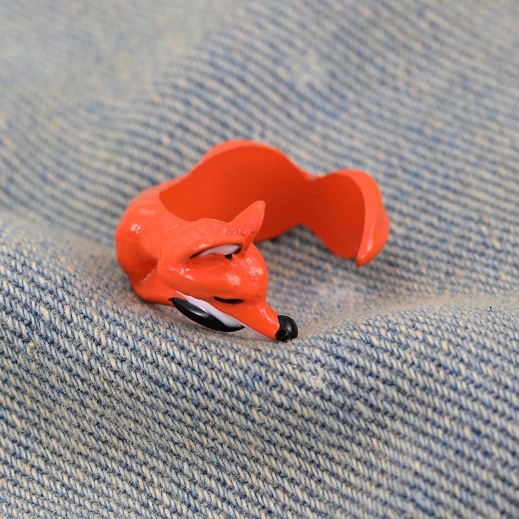 Cute Fox Tail Ring For Women Little Finger Red Fox Design Creative Animal Jewelry Hot-Selling