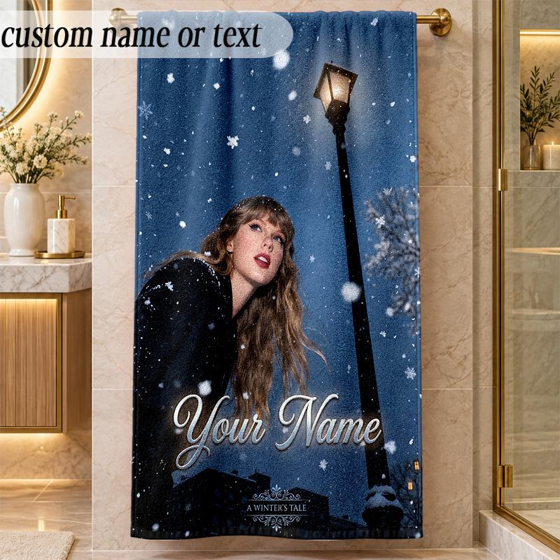 Beach TowelTaylor Swift Custom Name Text Personalized Soft Towel for Beach Pool Indoor Home Decor Gift