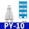 Pneumatic Nylon Air Hose Quick Connect Fittings: PU Straight, PY 5-Way, Cross 4-Way, PZA 3-Way, PE Connector with White/Blue Cap