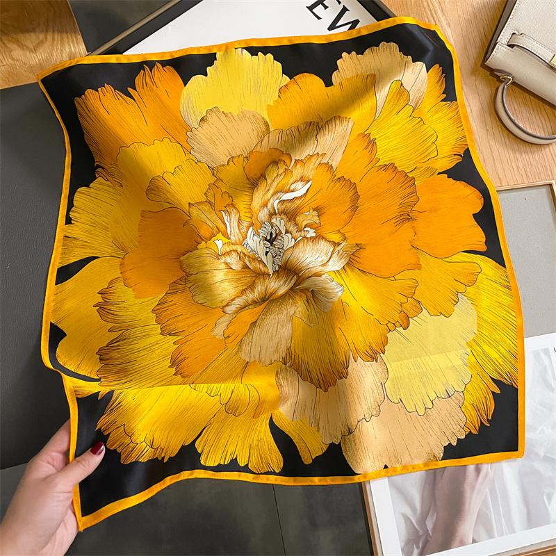 Fashion 100% Real Silk Scarf 53cm Square Bandelet Women's Silk Temperament Small Scarf Neck Decorative Wrap Printed Scarves