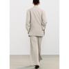 Summer Loose Lapels Long Sleeve Suit Coat 5247776 Mid Waist with Belt Pairs of Pleated Pants 4661405