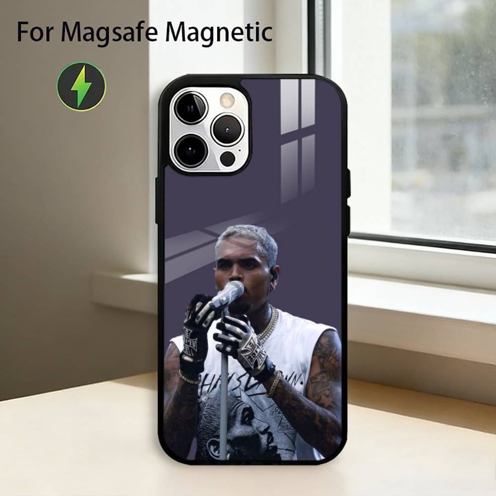 Singer Rap C-Chris-Brown Phone Case For iPhone17,16,15,14,13,12,11 Plus,Pro Magnetic For Magsafe Wireless Charging