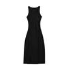 Sexy Fishing Department High Split Fork Spice Girl Sleeveless Vest Summer New Pull Pleated Waist Thin Hip Wrap Dress Long Dress