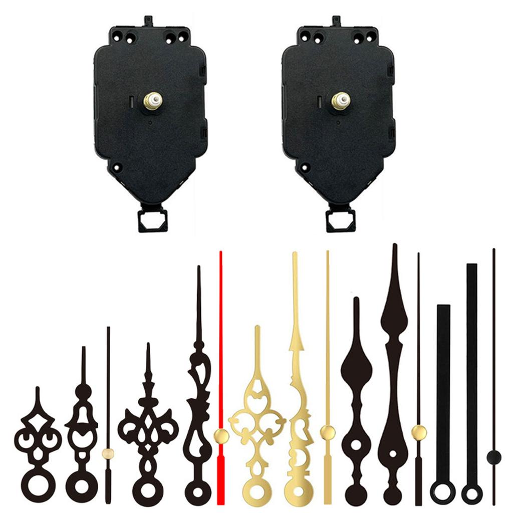 2 Pack Jump Second Quartzs Pendulum Clock Movement Mechanism Kits with Clock Hand Set for Clock Repair Replacement Parts