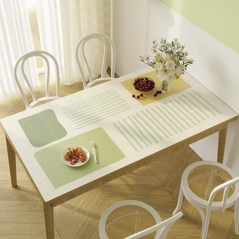 Modern Simple Pvc Waterproof, Oil-Proof And Anti-Scalding Leave-In Table Mat Leather Tablecloth Dining Table Mat Coffee Table Mat