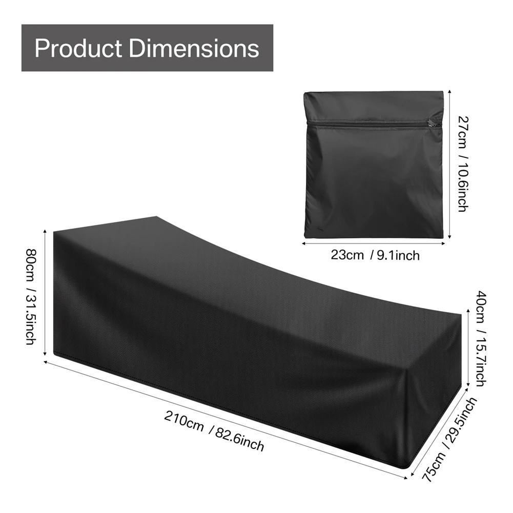 

Chaise Lounge Cover Waterproof Outdoor Garden Patio Chair Covers Weather Sun Resistant Furniture Protective 1pcs