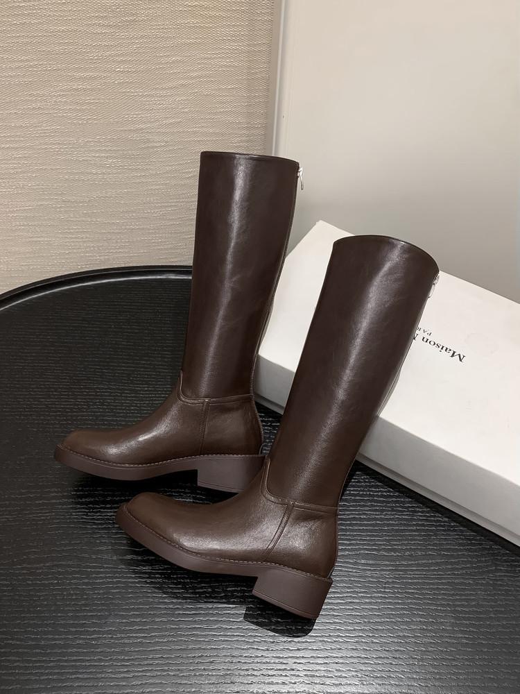 Personalized British Style Boots Women's Thin Knight Boots Round Head Thick Heel Versatile High Boots Autumn and Winter Boots