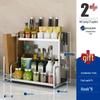 Stainless Steel Multi-layer Kitchen Rack: Spice, Knife Holder & Storage