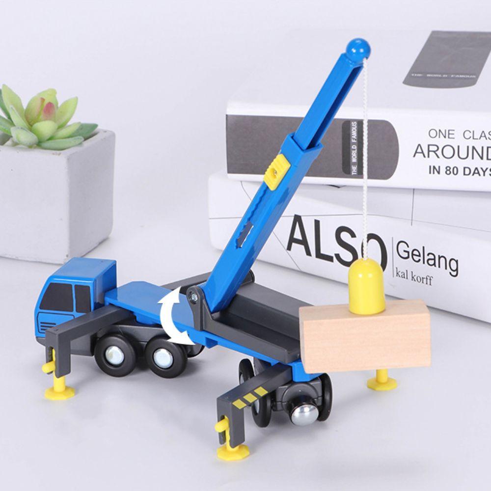 Vehicle Toys Crane Car Model Inertial Sliding Wood Train Track Toy Lifting Truck Toy  Kids Toy