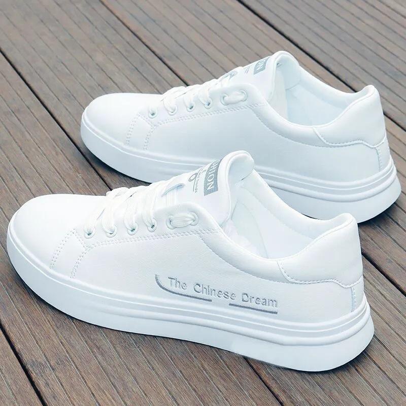 Pantofi bărbați 2025 primăvară impermeabili pantofi albi mici versiune coreeană pantofi sport și de agrement versiune coreeană pantofi de bord la modă versatili antiderapanți