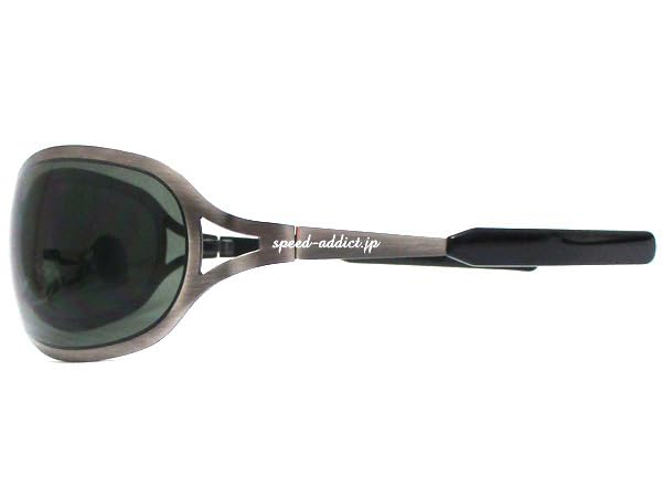 METAL OVAL SUNGLASSES GUNMETAL DARK [SPEED ADDICT] (Matte × GREEN)
