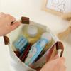Cartoon Pattern Printed Canvas Handbag Mini Office Worker Lunch Tote Bag Storage Bags