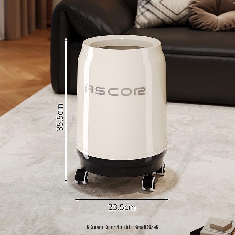 

Large Capacity Coca-Cola Trash Can with Wheels and Press-Top Lid for Kitchen/Living Room With Wheels/Double Bucket