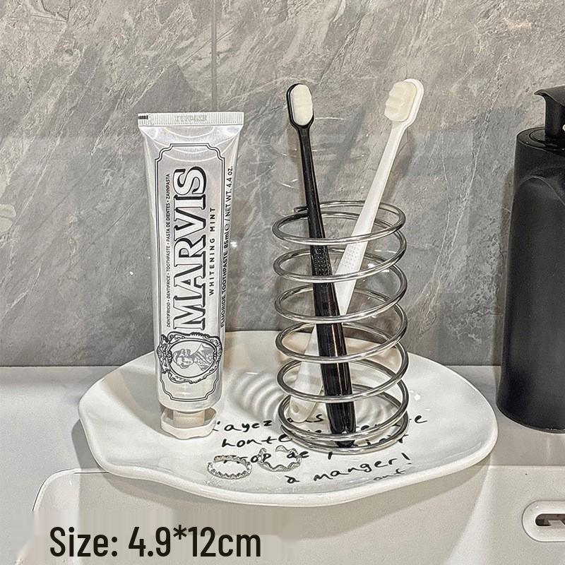 Stainless Steel Makeup Brush & Toothbrush Holder Rack