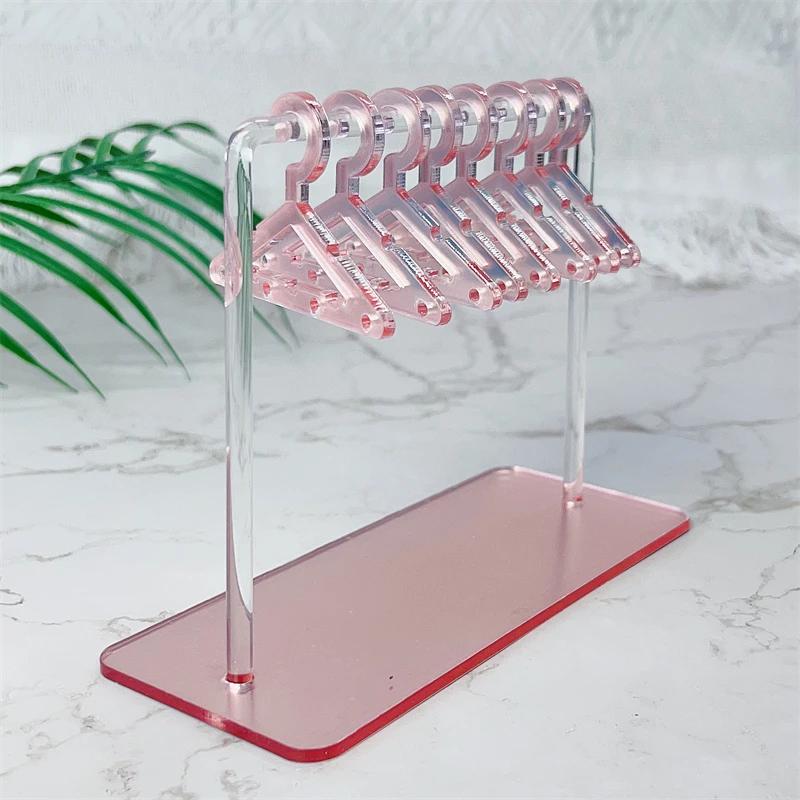 Coat Hanger Shape Acrylic Earrings Display Stand Polymer Clay Soft Pottery Earrings Holders Tabletop Jewelry Display Organizers