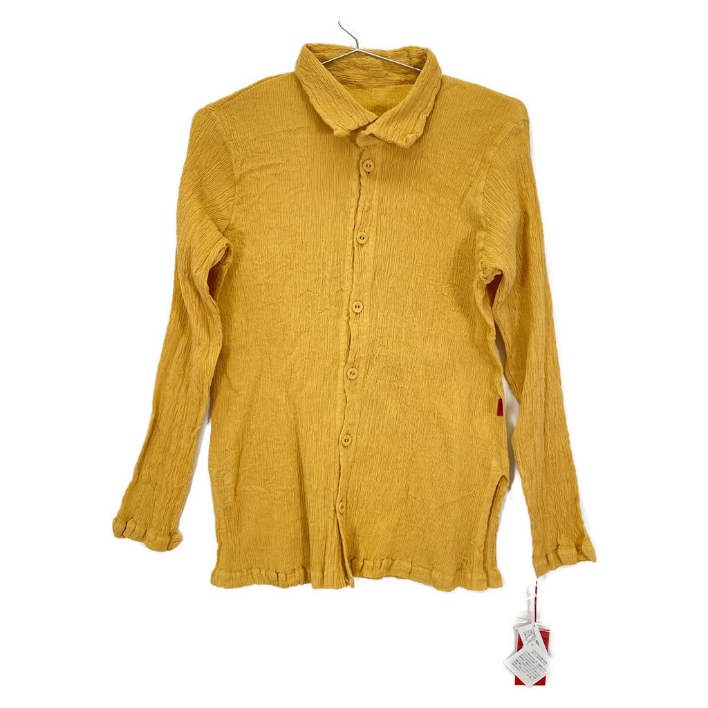 Haat Issey Miyake 23AW Yellow Cotton KYO CHIJIMI Long Sleeve Shirt Tops 2 yellowUsed