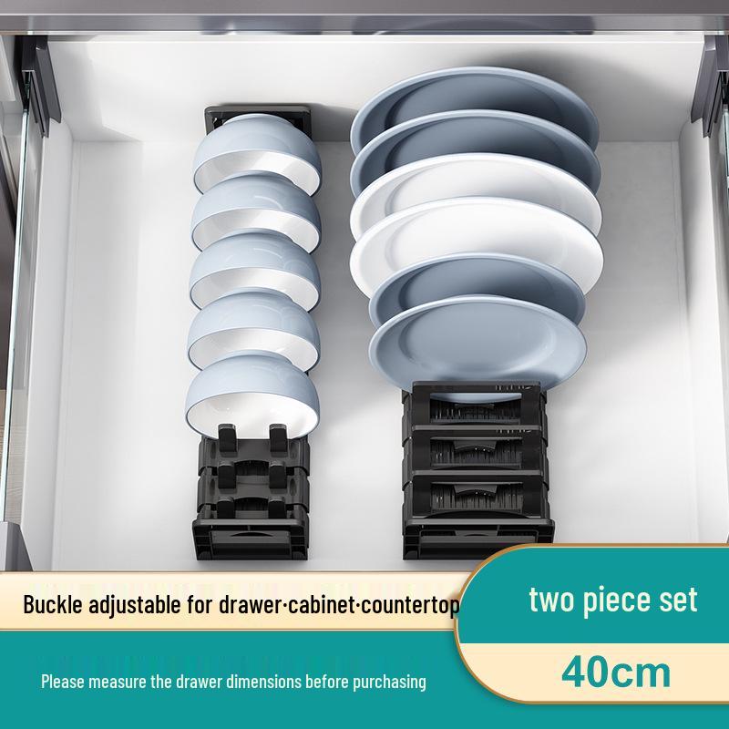 Kitchen Dish Drying Rack with Cutlery Holder and Drawer Organizer