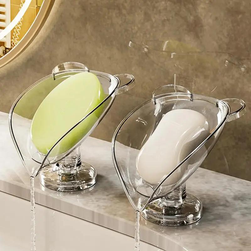 Countertop Draining Soap Box No Need To Drill Holes Household Light Luxury Soap Box Bathroom Removable Suction Cup Storage Rack
