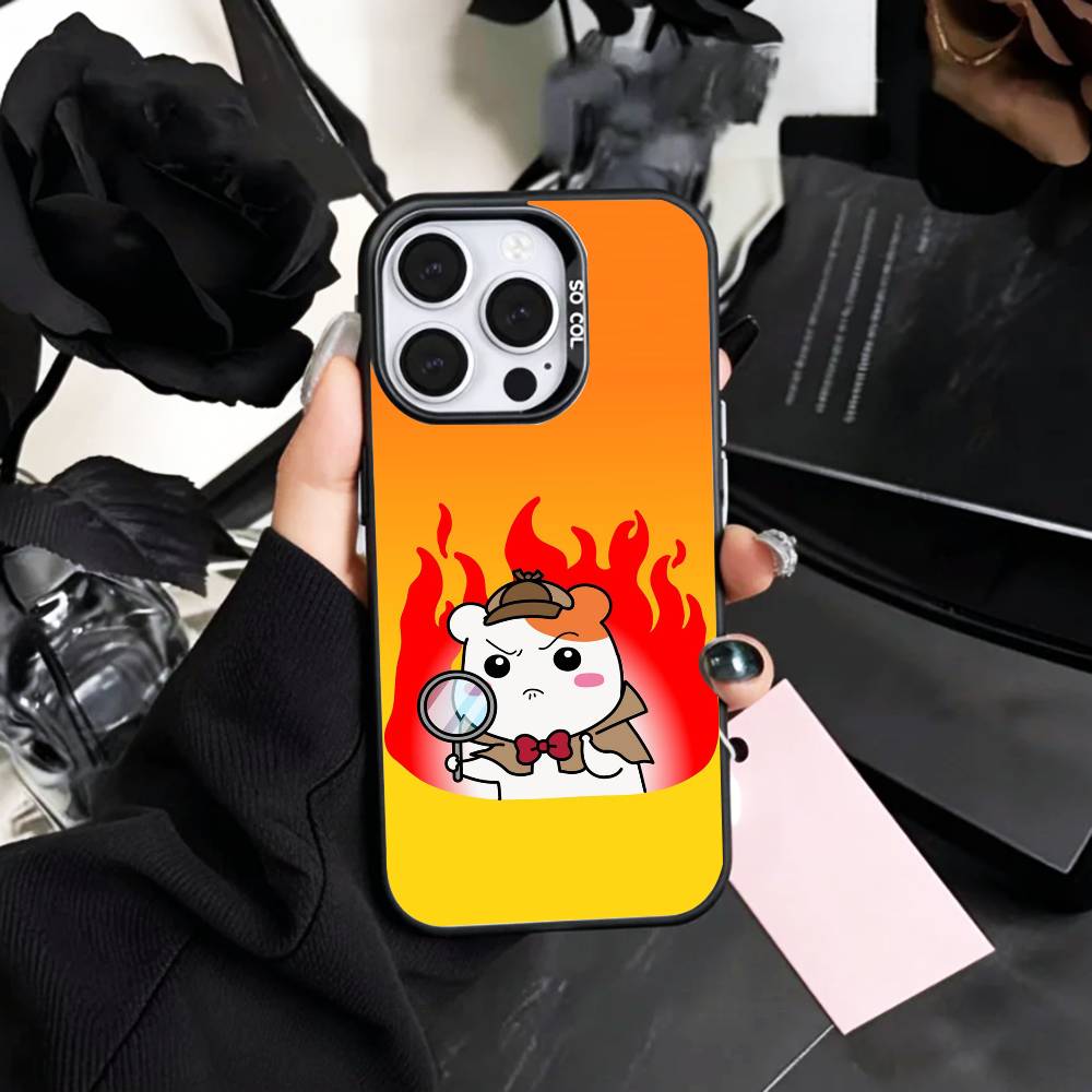 Lovely O-Oruchuban Ebichu   Phone Case For iPhone17,16,15,14,13,12,11 Plus,Pro Max Colored Silver Plated Inside Cover