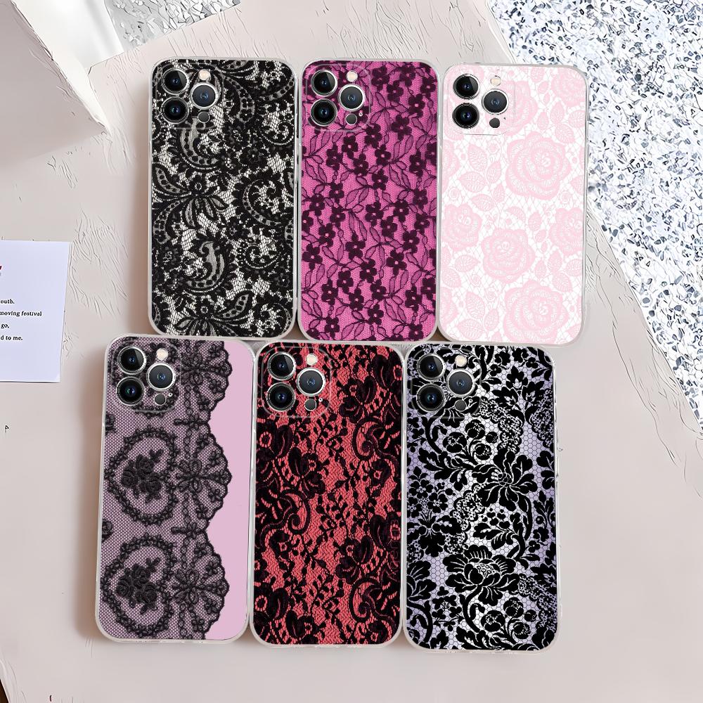 Lace Style Cool Girl Phone Case For IPhone 16 15 14 13 12 Mini 11 Pro XS Max X XR SE 6 7 8 Plus Soft Silicone Cover