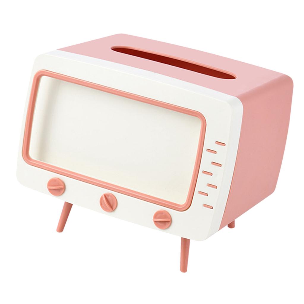 TV-Taschentuchbox, Mehrzweck-Taschentuchbox mit niedlichem, innovativem Retro-Design und Telefonhalterung für das Badezimmer