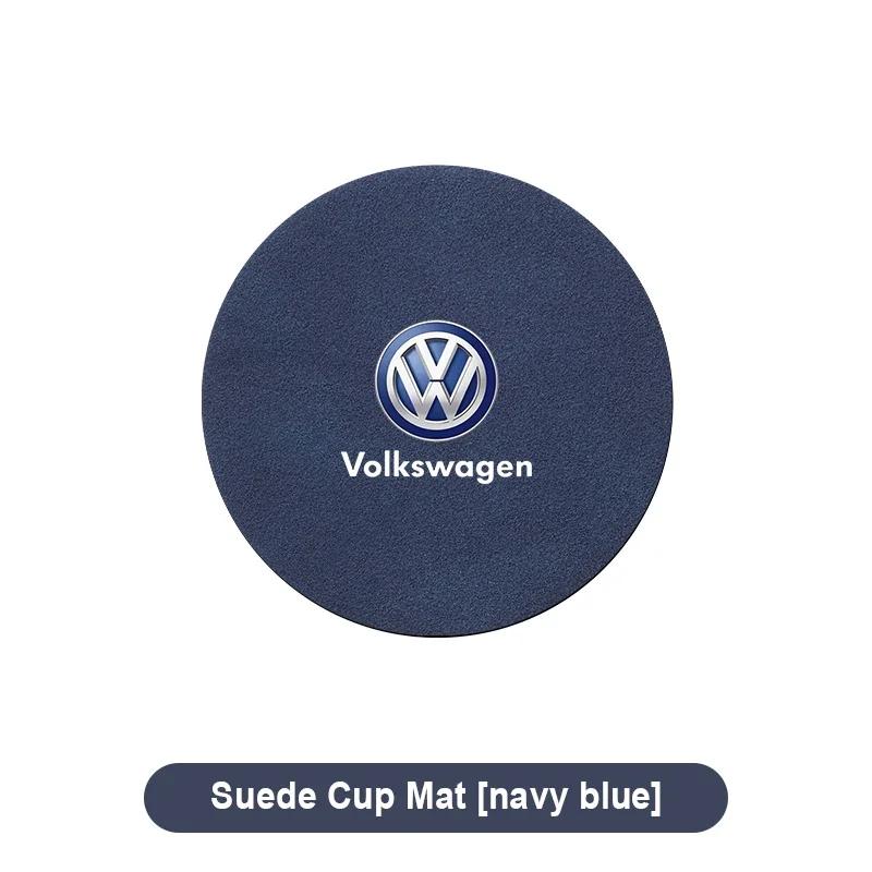 

For Volkswagen VW Car Coaster Water Cup Holder Anti-Slip Pad Suede Accessories For Volkswagen Golf-5 6 7 Bora Jetta POLO MK4 MK6 1pcs