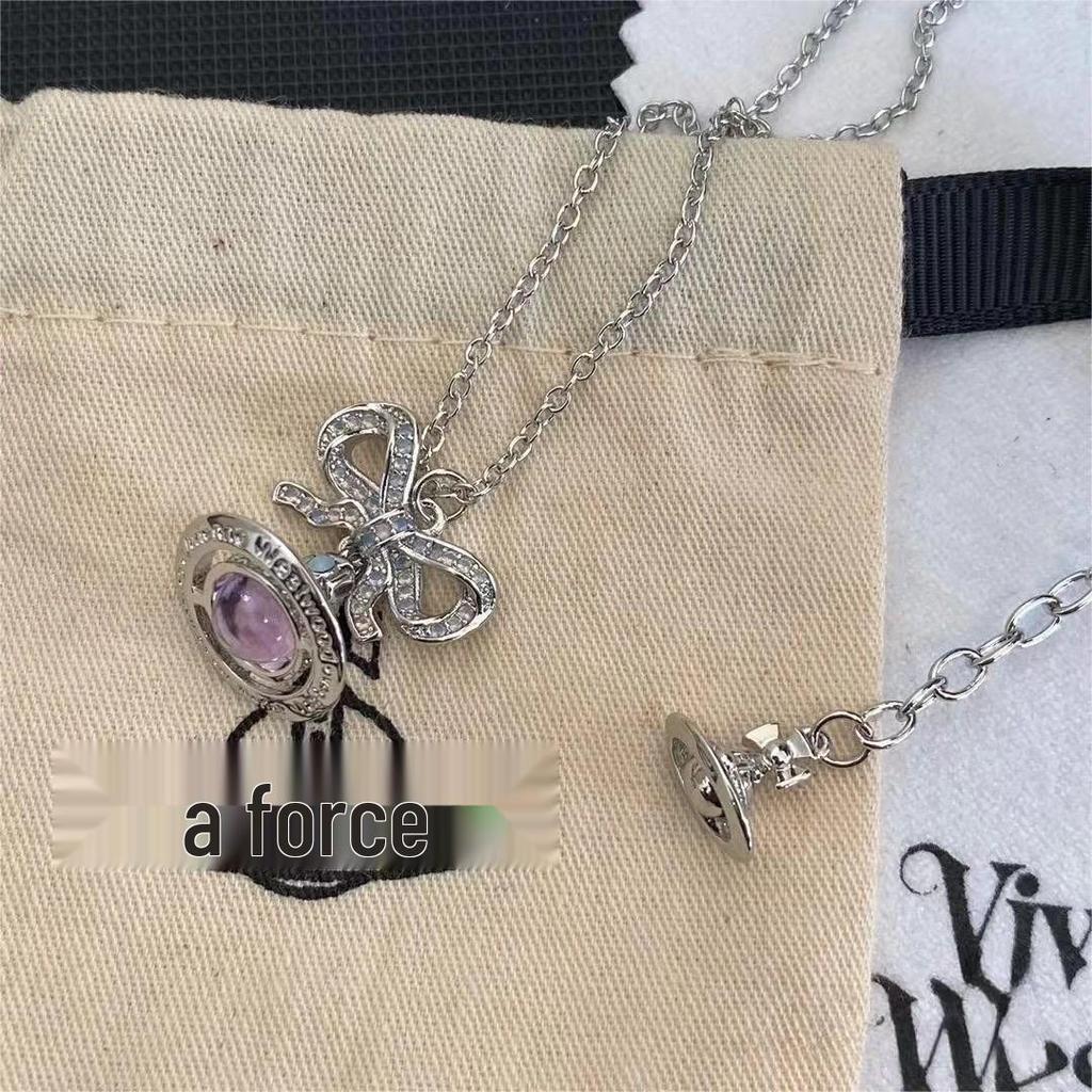 Westwood Saturn Choker Necklace: High Version, Medium Size, Women's 10MM Beads, Logo Clasp.