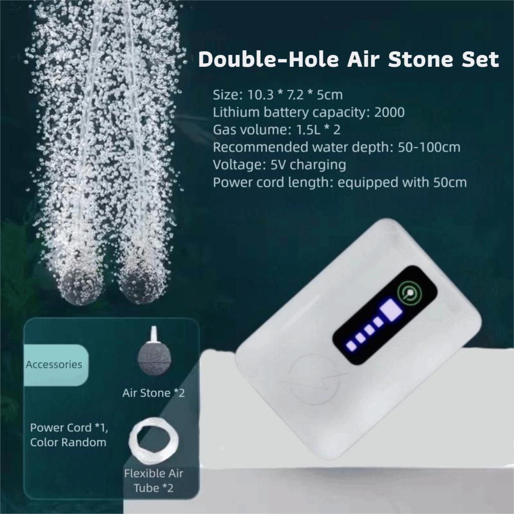 Langlebige 70H/40H Aquarium Sauerstoffpumpe USB Ultra Leise Fischtank Sauerstoffpumpe Wiederaufladbar Wasserdicht Sauerstoffgenerator